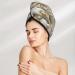 Hair Towel Wrap - Quick Drying Turban with Button | Sea Shells & Starfish Design - Perfect for Travel & Home Use - Buy Online on GoSupps.com