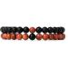 2 Pcs/Set Couples Distance Bracelets Tiger Eye Natural Lava Stone Beaded Yoga Bracelets for Men Women Elastic Rope 7 6mm Beads 17cm-6.69inch - Buy Online on GoSupps.com