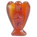 Lovionus89 Natural Carnelian Guardian Angel Statue Hand Carved Stone Healing Crystal Pocket Figurines Decoration 5CM 50mm Carnelian