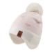 XIAOHAWANG Knitted Baby Hat Winter Warm Boys Girls Beanie Fleece Lining Toddler Kids Hat with Pompom 2-4 Years White Heart Hat