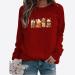 Halloween Costumes Printed Round Neck Casual Long Sleeve Sweatshirt Top Watermelon Red Large - Buy Online on GoSupps.com