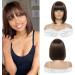 Short Straight Bob Wig with Bangs, Brazilian Remy Human Hair Short Bob Wig, 130% Density Hair Brown Wigs Glueless Full Machine Made Human Hair Wigs for Black Women (10 Inch, Color: Dark Brown) 10 Inch #F4/30