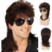 vreplrse Realistic Vintage Wig for Men Comfortable and Durable Materials Fiber Halloween Costume Wig Cover Party Wig Disco Red Brown - Buy Online on GoSupps.com