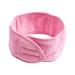 Spa Headband Spa Facial Headbands Pink Makeup Headband Shower Bath Head Wrap Skincare Hair Band with Fastening Tape for Washing Face