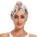 Llama Florals Hair Towel 2 Pack Super Absorbent Hair Drying Towel Quick Dry Hair Turbans Head Towel with Button Twisty Wrap for Women Girls