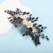 Kercisbeauty Ivory Rose Flower Black Crystals Beads Hair Comb Side Headpiece for Wedding Brides Women Girls Dancing Ball Prom Halloween Jewelry - Buy Online on GoSupps.com