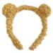 TONKBEEY Women Girls Winter Cute Bear Ears Headband Solid Color Curly Faux Fleece Pompom Hair Hoop Wash Face Makeup Bathroom Bandana Party Photo Props Headbands for Girls Kids
