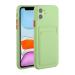 Tivenfezk Nadoli Silicone case for iPhone 15 Ultra thin shockproof scratch -resistant wallet soft TPU protective cover mobile phone case with credit card holder iphone 15 green