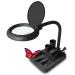 JollyCaper LED Magnifying Lamp, 5 X 10X Magnifier and Table & Desk Lamp, Floor Stand, Adjustable Glass for Reading, Repair, Maintenance, Crafts, Sewing, Jewelry Design, Light 110. Black