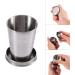 Stainless Steel Camping Mug Folding Cup Portable Outdoor Travel Collapsible Cup - Large Size (250ml) with Keychain - Pack of 1 - Buy Online on GoSupps.com
