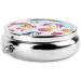 Rainbow Printed Mini Round Pill Box - 3 Compartment Travel Organizer | Portable Medicine Case for Home & Office Use - Buy Online on GoSupps.com