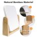 Square White Vanity Makeup Mirror - 1x/3x Magnification, Double Sided 360 Rotation, Portable Tabletop Design with Bamboo Stand - Small Standing Mirror for Desk - Buy Online on GoSupps.com