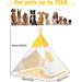 Large Pet Teepee Tent with Mat for Dogs & Cats | Portable Indoor/Outdoor Dog House - White Stripe Design - Buy Online on GoSupps.com