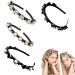 4 Pcs Rhinestone Fashion Headbands Double Bangs Hairstyle Hairpin Headbands  Double Layer Twist Headbands Headband with Clips Beaded Hair Accessories for Women Girl Wedding