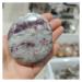 Natural Crystal Rough Natural Polished Plum Blossom Tourmaline Palm Stone Rubellite Quartz Granite Crystal Amulet Specimens Stones (Size : 100-200g)