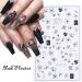 Decoration Floral Geometry Leaves Nail Stickers 3D Gothic Hollow Black White Flowers(F-811) - Buy Online on GoSupps.com