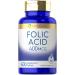 Carlyle Folic Acid 400 mcg | 400 Tablets | Vegetarian Non-GMO Gluten Free Supplement