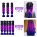 Aomig Braids Extensions - 24 Strands in 3 Colors for Box Braids | Black Purple Red Sapphire Blue - Premium Artificial Hair for Braiding - Buy Online on GoSupps.com