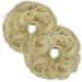 OMGREAT 2PCS Thick Updo Messy Hair Buns Curly Wavy Ponytail Extensions Hairpieces juva bun Hair Scrunchies for Women Girls Color Bleach Blonde 2 PCS 4# Bleach Blonde