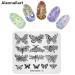4-Piece Nail Art Stamping Plates - Floral Butterfly & Plaid Design Templates for Perfect Manicure - Multi-Pattern Stencil Tool - Buy Online on GoSupps.com