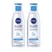 NIVEA MicellAIR SKIN BREATHE Micellar Water Normal Skin (2 x 200 ml), 3 in 1 make-up remover without fragrance or dye, face, eye & lip cleanser