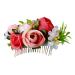 Didiseaon 1pc Wedding Hair Accessories Bridesmaid Hair Accessories Wedding Hair Comb Wedding Hair Decoration Wedding Party Hair Accessory Tiara Flower Decorations Flower Shape Hair Comb Bud