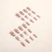 IMSOHOT Coffin Press on Nails - Long Acrylic French Ballerina False Nails | Glossy Full Cover Nude Glitter with Pink Heart Designs - 24PCS - Buy Online on GoSupps.com