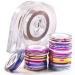 Hisenlee 90 Pcs Nail Art Striping Tape Lines Mix Colors 1MM and 2MM Lines with 2 Pieces Nail Tape Dispensers for Nail Art Decoration