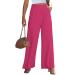 Vetinee Wide Leg Casual Dress Pants for Womens High Waisted Work Pants with Pockets Trousers for Business Office XL Magenta