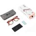 JOOX Square Blue Light Blocking Reading Glasses | Burgundy Spring Hinge Readers | 1.5x Magnification for Women and Men - Buy Online on GoSupps.com