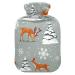 Heat bottle with reference 1 l of durable warm-up bag for hand feet shoulder and neck pain cramps heating skills and heat therapy patterns of snowflakes deer winter Christmas