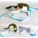 Sheer Fun, Cat Toy, Stimulates Hunting Instincts, Renews Old Toys, New! Bigger! Made in USA, Ball, Versatile, Quiet, Crinkle Edges, Cats, Kittens, playmat, Bed, Hide and Seek, Blue & White, 27"x37"
