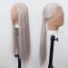 Silver Grey Long Straight Wig | Ash Blonde Synthetic Lace Front Wig for Black Women | Heat Resistant Fiber | Cosplay Daily Wear (Grey) - Buy Online on GoSupps.com
