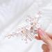Fairvir Bridal Wedding Hair Comb Flower Silver Rhinestone Sparky Crystal Bride Leaf Side Combs Pearl Hair Accessories for Women and Girls (Rose Gold) - Buy Online on GoSupps.com
