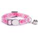 Personalized Moonpet Cat Necklace - Custom Name & Phone Number Safety Closure & Bell - Pink Flower Design - Buy Online on GoSupps.com
