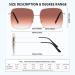Kaeoisfu Oversized Quadratic Reading Sunglasses for Women - Stylish UV400 Tinted Glasses Large Gold-Brown Frame 2.0 Diopters Anti-UV - Buy Online on GoSupps.com