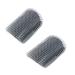 Bobozhong cat brush 2 PCs cat itself large wall corner grooming brushes brush brushed cat self groomer cat brush wall corner with packs of catnip & screws for itching massage (gray)