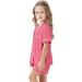 SWOMOG Unisex Kids Modal Pyjamas Set | Button-Down Short Sleeve PJs | Coral | 12-13 Years - Buy Online on GoSupps.com