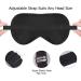 100% Mulberry Silk Eye Mask with Adjustable Strap for Deep Sleep - Black - Buy Online on GoSupps.com