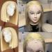 Blonde HD Lace Front Bob Wig 8 Inch | Natural Hairline | Brazilian Virgin Human Hair | Lovigs - Buy Online on GoSupps.com