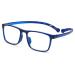 DOOViC Blue Light Filter Reading Glasses Square Frame Large Lenses Prescription Glasses 1216 Blue 2.5 x