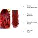 Dark Red Curly Ombre Clip-in Hair Extensions - 24 Inch Full Head, 8 Pieces, 18 Clips - Buy Online on GoSupps.com