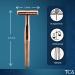 Double Edge Safety Razor for Men & Women | Reusable Metal Razor with Long Handle + 10 Blade Refill (Rose Gold) - Eco-Friendly Shaving Solution - Buy Online on GoSupps.com