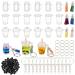 OLYCRAFT 204pcs Mini Cup Keychain Kit Bubble Tea Keychain Accessories Set NO-Glue Bubble Tea Keychain Kit Mini Cup Pendants with Keychain Rings Tassels Bubbles Straws for Key Chain DIY Earring Making Milky Tea Cup