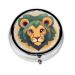 Cartoon Lionround Pill Box 3 Compartment Round Pill Box Organizer Portable Travel Pill Box for Traveling.