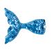 Hair clips for babies colorful rainbow large handmade hair clips sweet mermaid tail sequins hair accessories 1 piece (1 Pack) blue