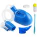 Daletu urine bottle for men 2 liters with lid screw cap on the way urinal women 2000ml with bracket large pee bottle for bedridden camping car (blue) blue-2000ml