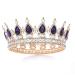 Foyte Baroque Queen Crown and Tiaras Sparkly Rhinestone Wedding Crown Bride Tiaras Princess Full Round Tiaras Headpieces for Women and Girls (Purple)
