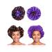 Double Layer Reversible Anime Bonnet for Men and Women - Comfortable Satin Silk Fabric with Elastic Soft Band  Akat Purple Black Akat Purple Duo
