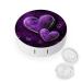 Contact Lens Case Purple Hearts Portable Travel Contact Lens Box Contact Lens Storage Box